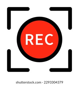 Flat design REC icon. Recording. Vector.