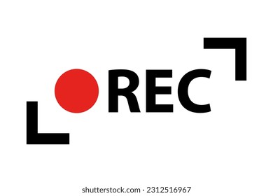 Flat design REC icon. Vector.
