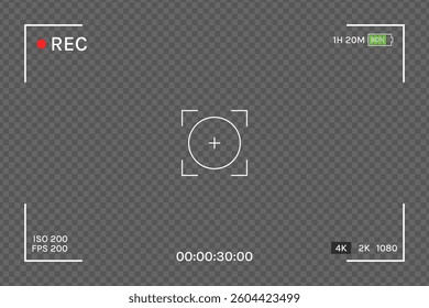 Flat Design REC Interface Background for Camera Recording and Video Screen