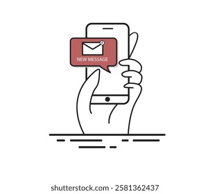 flat design, receive messages from cell phone
