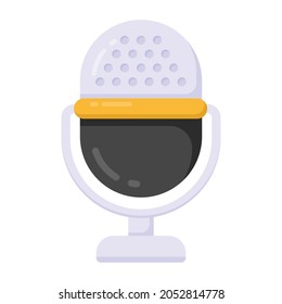 A flat design of recording mic icon