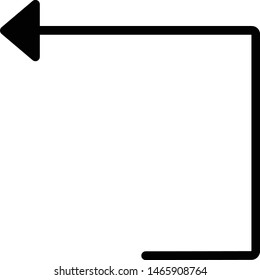 Flat Design Rectangular Undo Icon EPS 10 