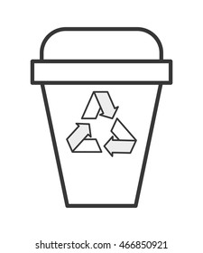flat design recycle bin icon vector illustration