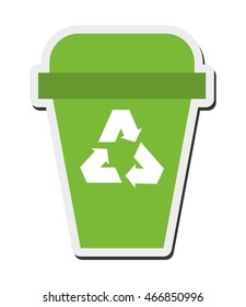 flat design recycle bin icon vector illustration