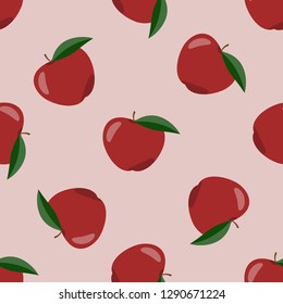 Flat design red apple pattern vector illustration