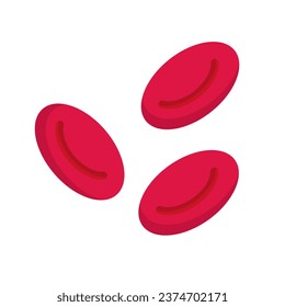 Flat design red blood cell icon. Vector.