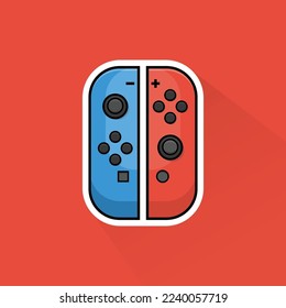 Flat Design of Red Blue Controller, can be use as sticker, logo, and poster