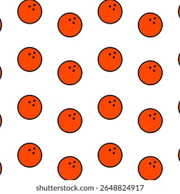 Flat design of red bowling ball seamless pattern background.