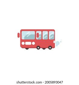 Flat design Red Bus  School bus vector illustration  isolated background