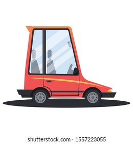 Flat design Red Car, vector illustration isolated on white background