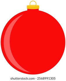 Flat design red christmas ball ornament