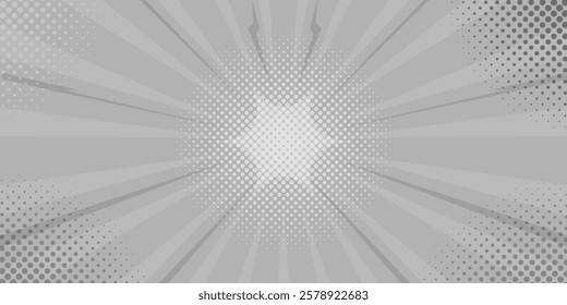 Flat design red comic style background. Pop art comic background lightning blast halftone dots. Pop comics book cartoon magazine cover. Cartoon funny retro pattern strip mock up