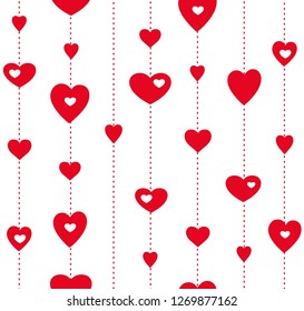 DISEÑO PLANO, PATRÓN INALÁMBRICO DE CORAZÓN ROJO, FONDO DE AMOR