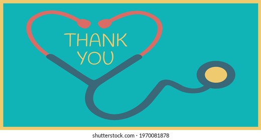 flat design red heart shape Stethoscope medical vector icon. health care love support logo. thank you doctor  nurse. outbreak coronavirus symbol. save life pandemic. emblem support concept cover page