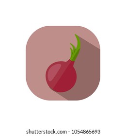 Flat design red onion