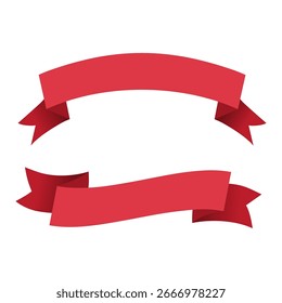 design plano vermelho faixa ícone banner emblema, rótulo, banner modelo em branco isolado no fundo branco. Ilustração vetorial.