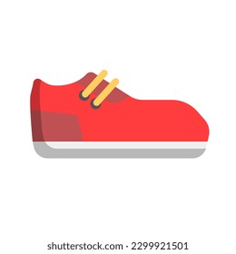 Flat design red shoes icon. Vector.