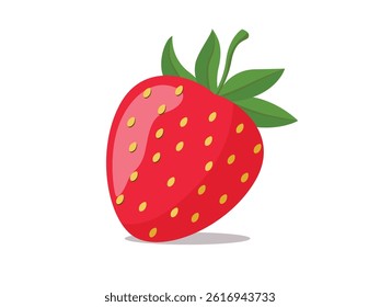 Flat design red strawberry high quality