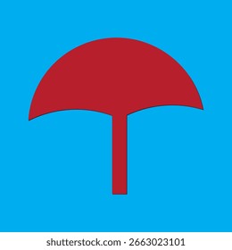 Flaches Design Roter Regenschirm Symbol für Wetter App