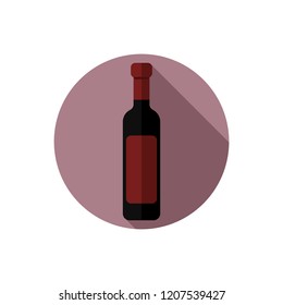 Flat design red wine bottle