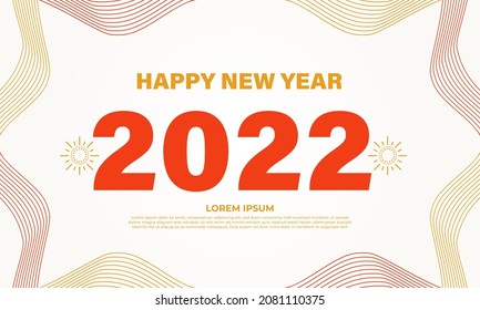 flat design red and yellow happy new year background template