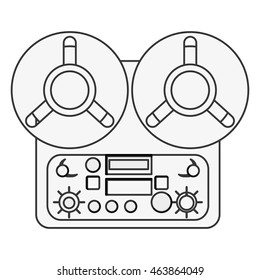 flat design reel tape recorder icon vector illustration