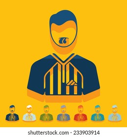 Flat design: referee