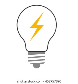 flat design regular lightbulb icon vector illustration