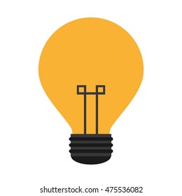 flat design regular lightbulb icon vector illustration