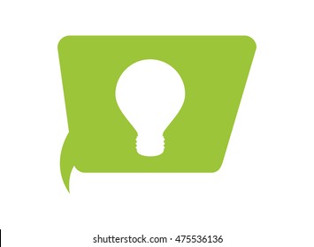 flat design regular lightbulb within conversation bubble icon vector illustration