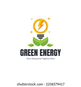 flat design renewable energy logo template