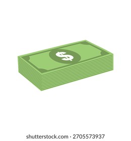 Diseño plano que representa efectivo, moneda. Ilustración vectorial de billetes de papel. Estilo geométrico simple conveniente para los App de las finanzas.