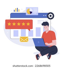 Flat design of reputation marketing strategy. Illustration for websites, landing pages, mobile apps, posters and banners. Trendy flat vector illustration