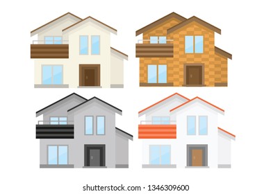 Flat design Residential Houses, eps 10 . - Vector