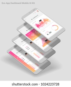 Flat Design Responsive Admin Dashboard UI Mobile App With 3d Mockups