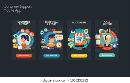 Flat design responsive UI mobile app
