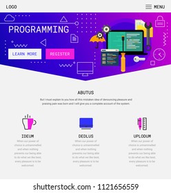 Flat design responsive UI mobile app with 3d mockups