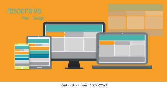 flat design for responsive web design,eps10,program,web develop