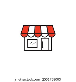 Flat design retail icon. Store or shop icon. Vector.