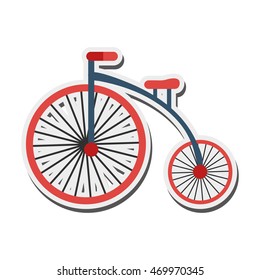 flat design retro bicycle icon vector illustration