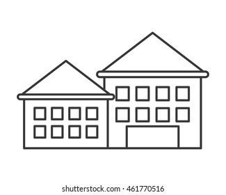 flat design retro building icon vector illustration