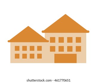 flat design retro building icon vector illustration