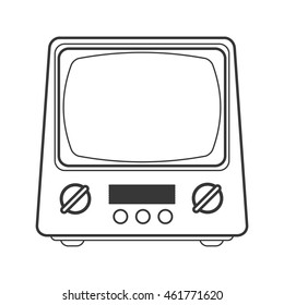 flat design retro classic tv icon vector illustration