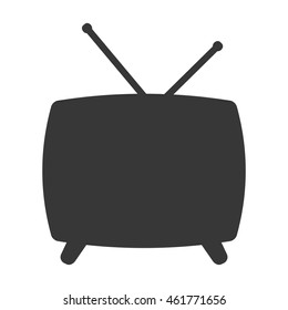 flat design retro classic tv with antenna icon vector illustration