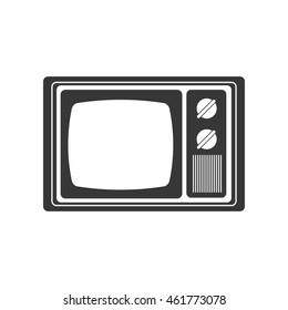 flat design retro classic tv icon vector illustration