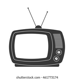 flat design retro classic tv with antenna icon vector illustration