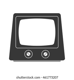 flat design retro classic tv icon vector illustration