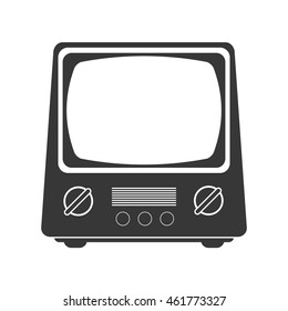 flat design retro classic tv icon vector illustration