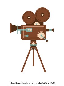 flat design retro film projector icon vector illustration