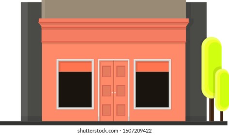Flat design of retro houses. Old buildings. cafe house. vector. illustration